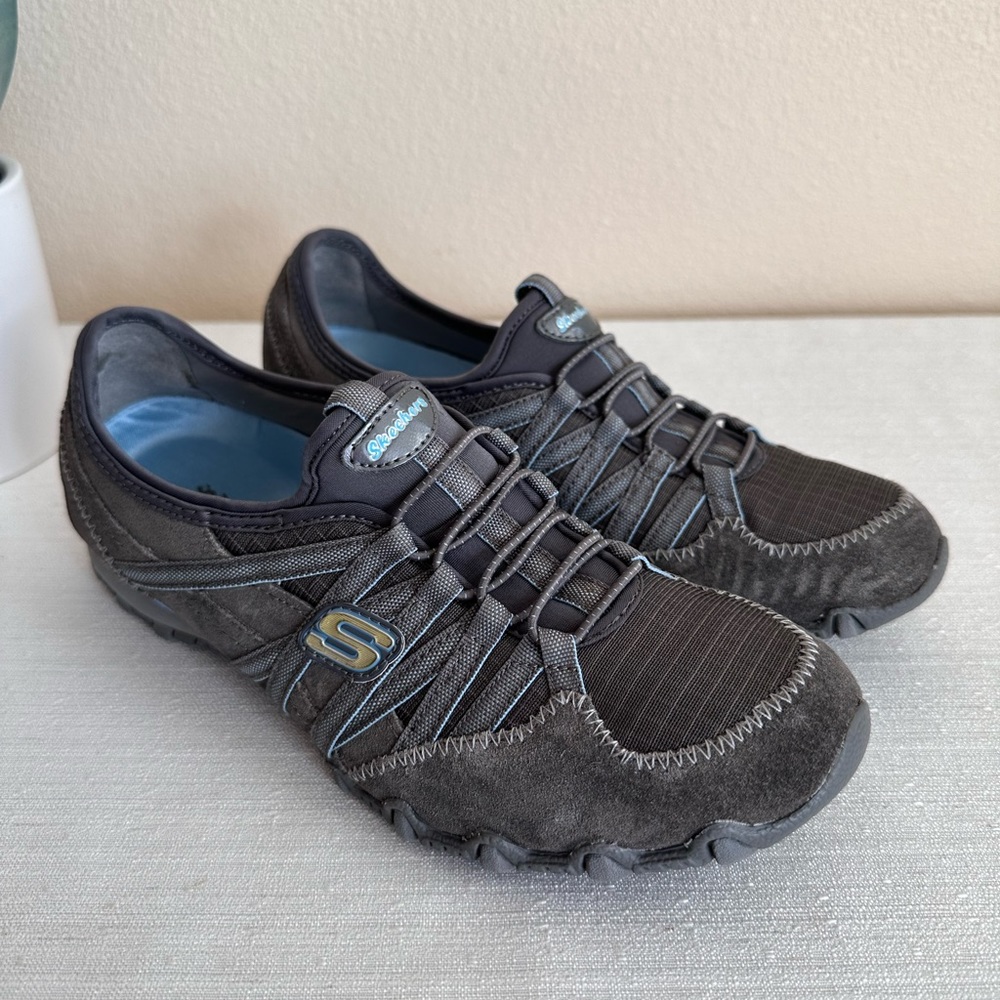 Skechers Gray Suede Low Top Slip On Casual Active Sneakers Women’s 7 - Picture 6 of 13